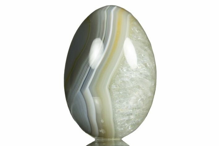 Polished Banded Brazilian Agate Egg #308760